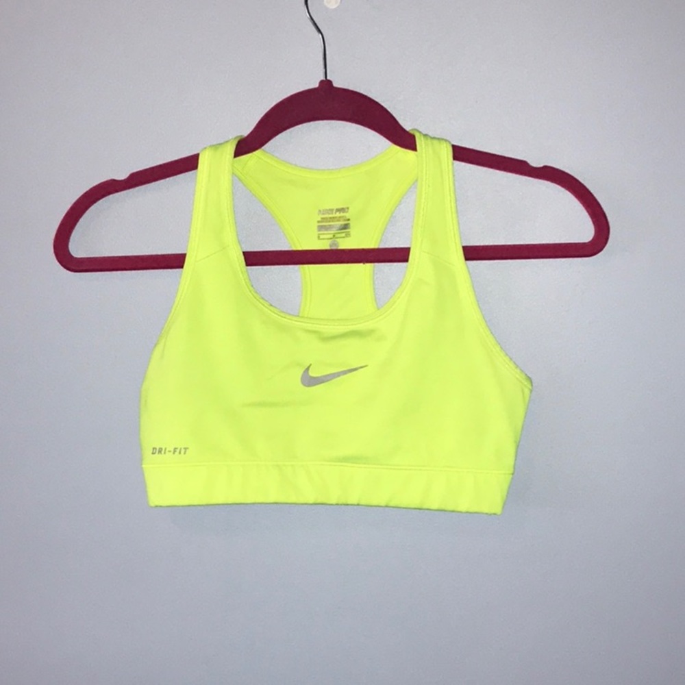 Neon Nike Pro sports bra